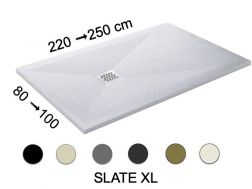Duschwanne, große Größe, extra flaches Harz - SLATE XL 240