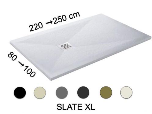 Duschwanne, groe Gre, extra flaches Harz - SLATE XL 240