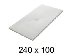 Duschwanne 240x100 cm, extra flach, zuschneidbar, Harz, VERONE 100x240