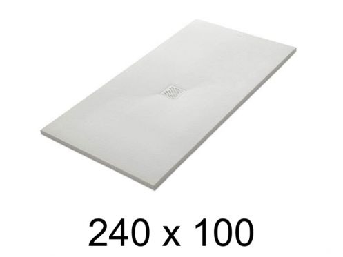 Duschwanne 240x100 cm, extra flach, zuschneidbar, Harz, VERONE 100x240