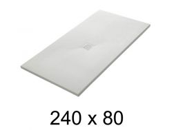 Duschwanne 240x80 cm, extra flach, zuschneidbar, Harz, VERONE 80x240