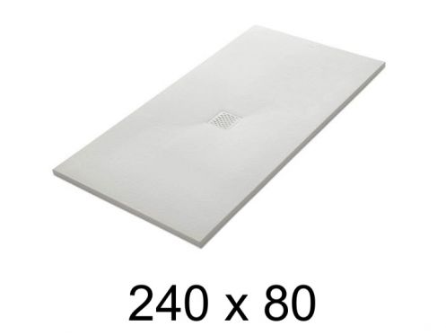 Duschwanne 240x80 cm, extra flach, zuschneidbar, Harz, VERONE 80x240
