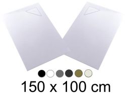 Duschwanne, 150x100 cm, rechtwinkliger Abfluss - BERLIN 100x150