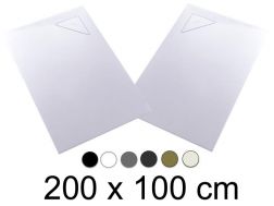 Duschwanne, 200x100 cm, rechtwinkliger Abfluss - BERLIN 100x200