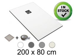 Duschwanne schuldig 200x80 cm Extra Flaches Harz - CHIVA