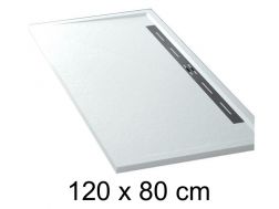Duschwanne seitlicher Ablauf - EDGE 120x80
