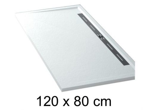 Duschwanne seitlicher Ablauf - EDGE 120x80