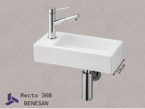 Hnge-Handwaschbecken aus Keramik | Recto 36-B Benesan