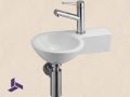 Handwaschbecken rund, keramisch, hngend 23x39 cm | BONN 23 DROITE