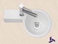Handwaschbecken rund, keramisch, hngend | BONN 23 Gauche