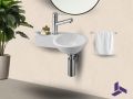 Handwaschbecken rund, keramisch, hngend | BONN 23 Gauche