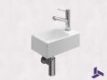 Handwaschbecken WC schmal 18x30 cm Keramik | ROSTOCK 30 DROITE