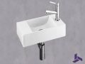Hnge-Handwaschbecken Design 40x18 cm Harz wei | HAMBOURG 40 DROITE