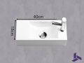 Hnge-Handwaschbecken Design 40x18 cm Harz wei | HAMBOURG 40 DROITE
