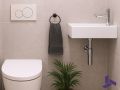 Hnge-Handwaschbecken Design 40x18 cm Harz wei | HAMBOURG 40 DROITE