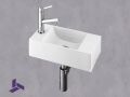 Hnge-Handwaschbecken Design 40x18 cm Harz wei | HAMBOURG 40 GAUCHE