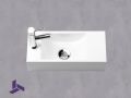 Hnge-Handwaschbecken Design 40x18 cm Harz wei | HAMBOURG 40 GAUCHE