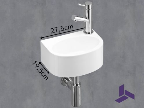 Kompaktes Hngewaschbecken 27,5x19,5 cm | BREME 28 DROITE