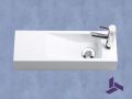 Wandwaschbecken 48x16,5cm Weies Resin, ultra-schmal, ohne berlauf | MUNICH 48 DROITE