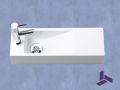 Wandwaschbecken 48x16,5cm ultra-schmal, weies Harz, ohne berlauf | MUNICH 48 GAUCHE