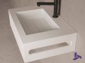 Waschbecken 35x50cm, Matt Wei, Handtuchhalter MINI ARIANNE STANDARD