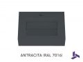 temp => Solid Surface Waschbecken 35x50cm, Anthrazit, Handtuchhalter MINI ARIANNE STANDARD