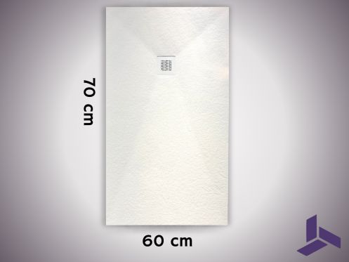 Duschwanne 80x60 cm, extra flach, rutschfest, VERONE
