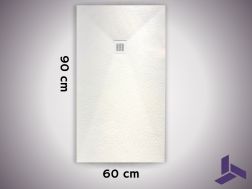 Duschwanne 90x60 cm, extra flach, rutschfest, VERONE