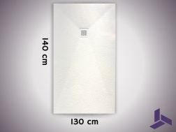 Duschwanne 140x130 cm, extra flach, rutschfest, VERONE