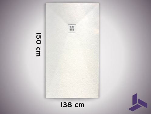 Duschwanne 150x138 cm, extra flach, rutschfest, VERONE