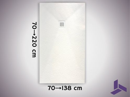 Duschwanne 110 cm extra flach, rutschfest VERONE