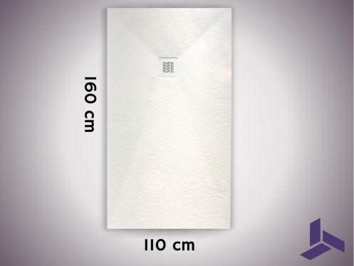 Duschwanne 160x110 cm, extra flach, rutschfest, VERONE