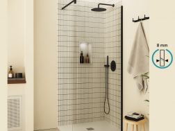 Duschwand, 8mm Festglas - DIJON black