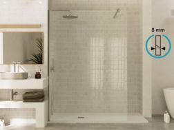 Feste Walk-in-Duschwand 8 mm Sicherheitsglas DIJON Silber