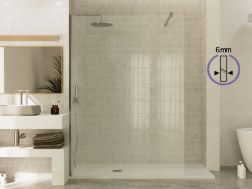 Feste Walk-in-Duschwand 6 mm Sicherheitsglas DIJON Silber