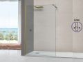Feste Walk-in-Duschwand 6 mm Sicherheitsglas DIJON Gold