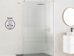 Walk-In Duschwand Wavy Glas 8 mm DIJON WAVY Silber