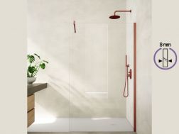 Feste Walk-in-Duschwand 8 mm Sicherheitsglas DIJON TERRACOTA