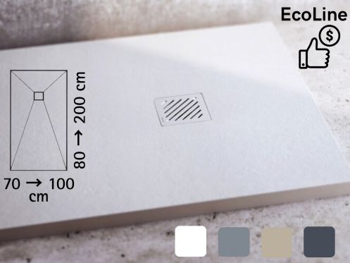 Duschwanne aus Kunstharz, extra flach ECOLINE 110