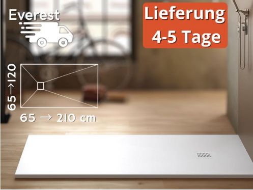 Extraflache schneidbare Duschwanne Harz EVEREST Weiße