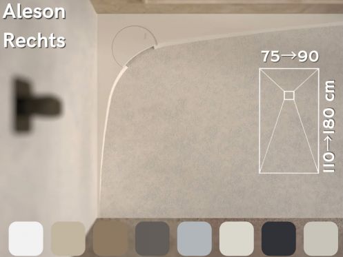 Duschwanne, rechtwinkliger Abfluss - ALESON RIGHT 120