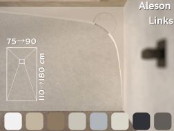 Duschwanne, Ablüssung linke Ecke, wiederschneidbar - ALESON LINKS 120