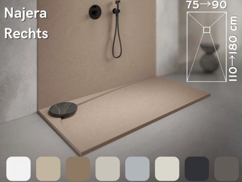 Duschwanne, rechtwinkliger Abfluss - NAJERA RIGHT 120