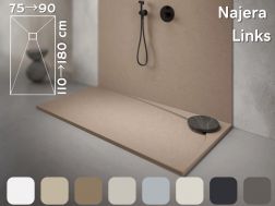 Duschwanne, Ablüssung linke Ecke, wiederschneidbar - NAJERA LINKS 120