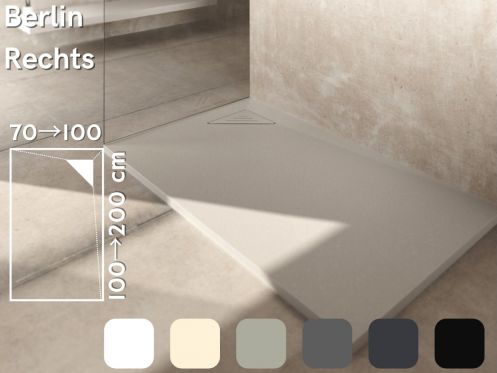 Duschwanne, rechtwinkliger Abfluss - BERLIN RIGHT 120