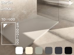 Duschwanne, linker Eckablauf - BERLIN LEFT 120