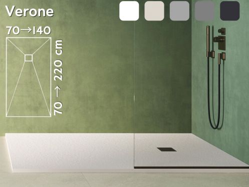 Duschwanne 100 cm extra flach, rutschfest VERONE