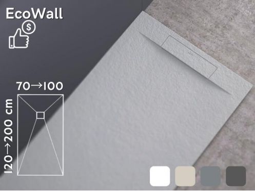 Duschwanne schuldig, diskreter Abfluss - EcoWall