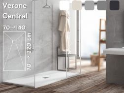 Duschwanne 230 cm extra flach, rutschfest VERONE XL CENTRAL 