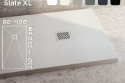 Receveur de douche italienne 230 cm resine extra plat - SLATE XL